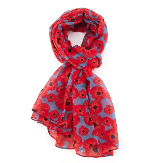 Pure Fashions New Poppy Scarf - Denim Blue