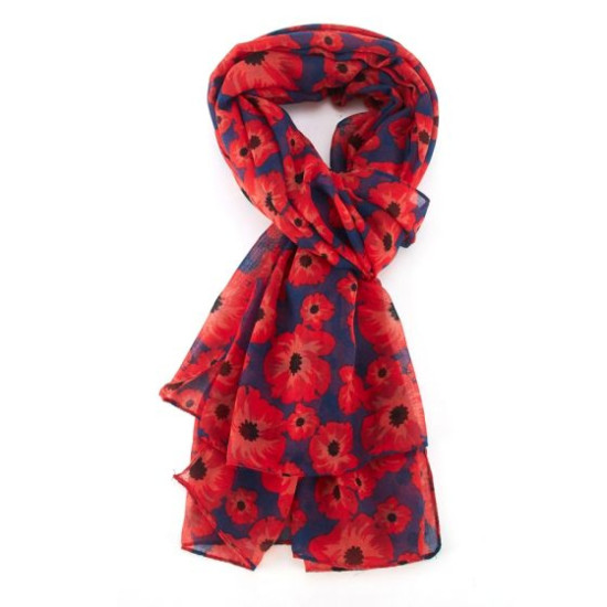 Pure Fashions New Poppy Scarf - Navy