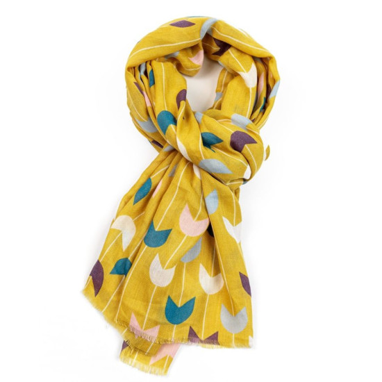 Pure Fashions New Tulips Scarf - Mustard