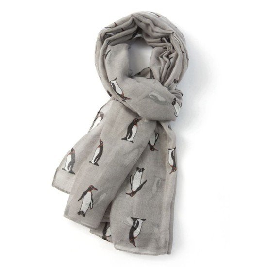 Pure Fashions Penguins Scarf - Grey