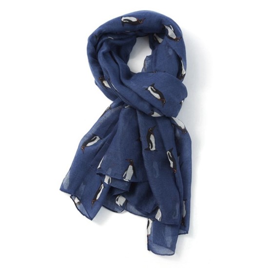 Pure Fashions Penguins Scarf - Navy