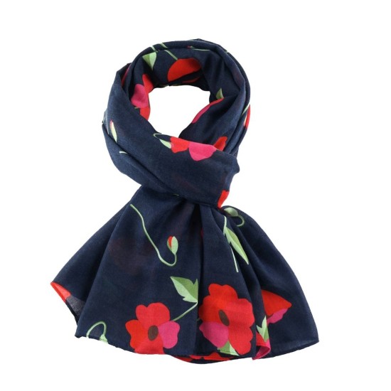 Pure Fashions Poppy Scarf - Navy