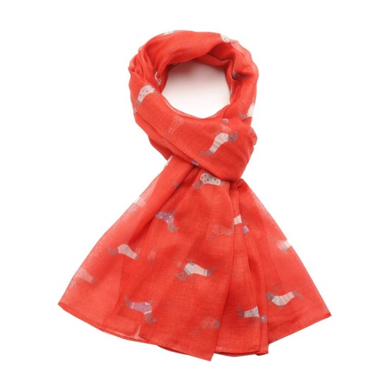 Pure Fashions Pups in Coats Scarf - Burnt Orange