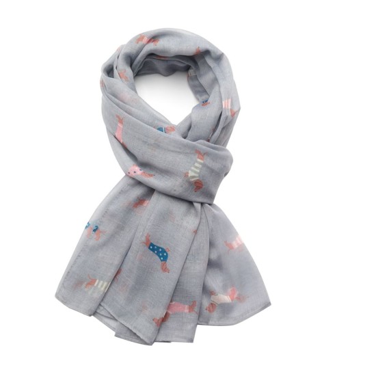 Pure Fashions Pups in Coats Scarf - Grey