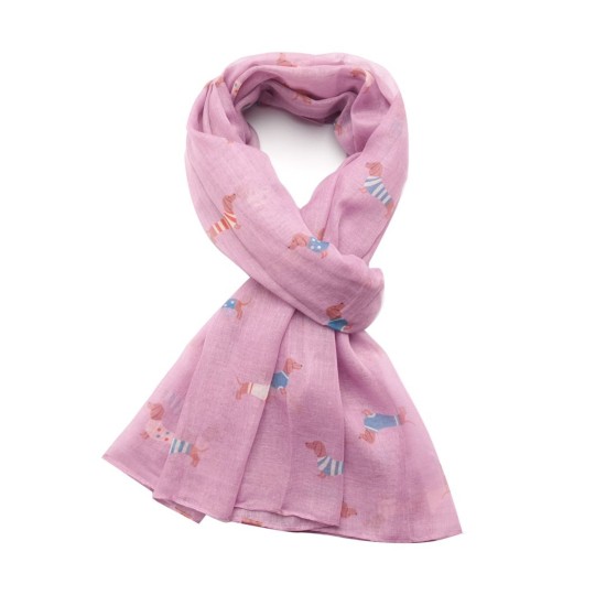 Pure Fashions Pups in Coats Scarf - Mauve