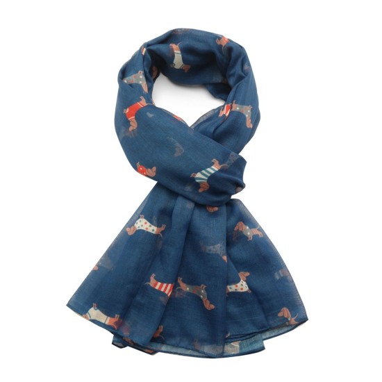 Pure Fashions Pups in Coats Scarf - Navy