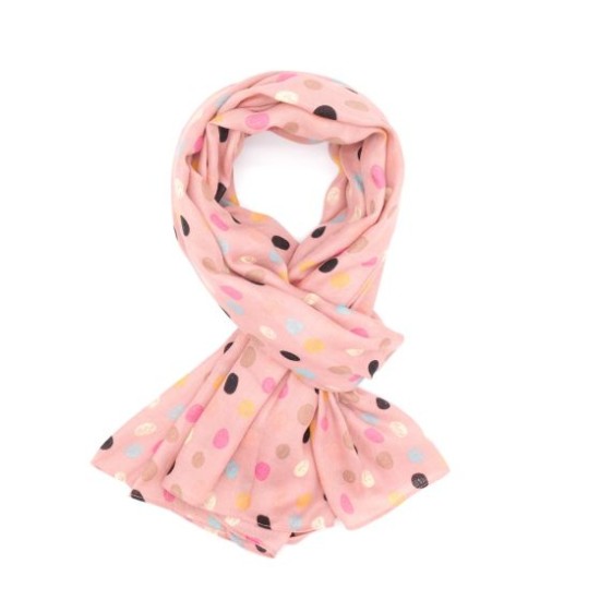 Pure Fashions Scribbled Spots Scarf - Light Pink