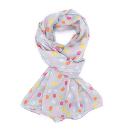 Pure Fashions Scribbled Spots Scarf - Silver