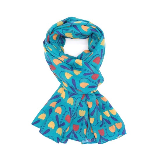 Pure Fashions Sweet Tulips Scarf - Teal