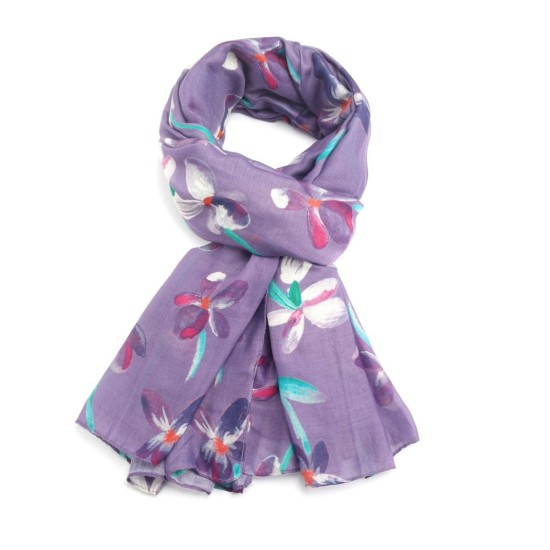 Pure Fashions Violets Scarf - Purple