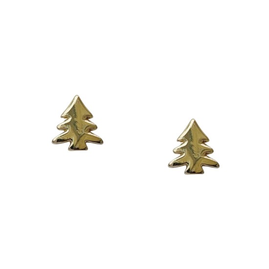 Rodney Holman E5501 (Gold) Christmas Tree Earrings