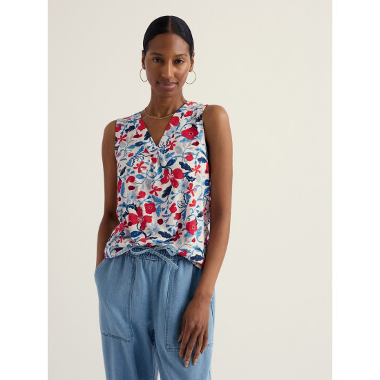 Seasalt Achilla V-neck Vest - Winding Meadow Chalk