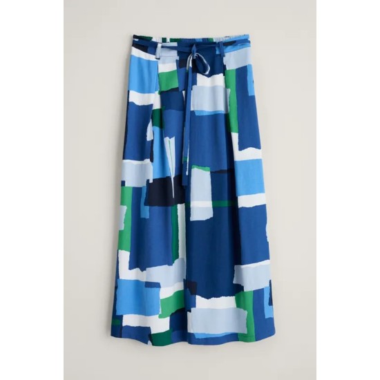 Seasalt Allantide Midi Skirt - Francis Collage Blue Jay
