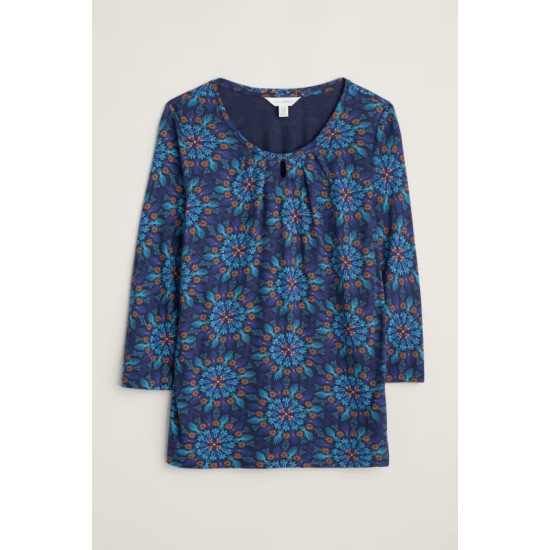 Seasalt Appletree 3/4 Sleeve Top - Frost Flower Maritime