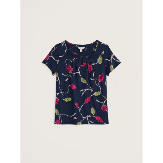 Seasalt Appletree Keyhole Detail T-Shirt - Bottlebrush Maritime