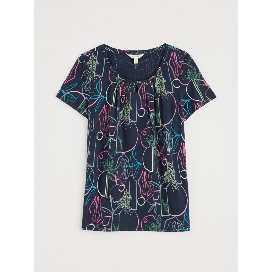 Seasalt Appletree Keyhole Detail T-Shirt - Garden Lines Maritime