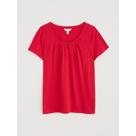 Seasalt Appletree Keyhole Detail T-Shirt - Scarlet