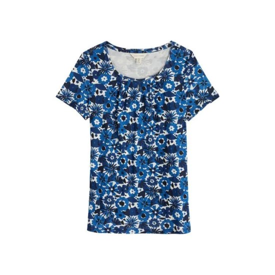Seasalt Appletree Keyhole Detail T-Shirt - Screenprint Floral Cargo