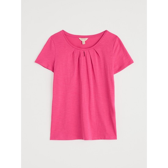 Seasalt Appletree Keyhole Detail T-Shirt - Tulip