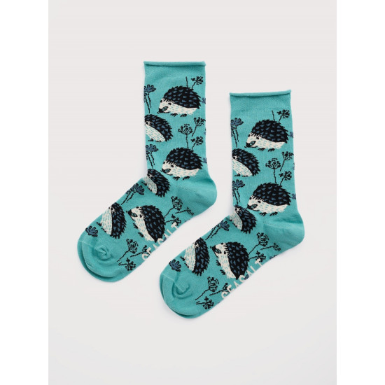 Seasalt Arty Organic Cotton Socks - Hedgehog Garden Riverside