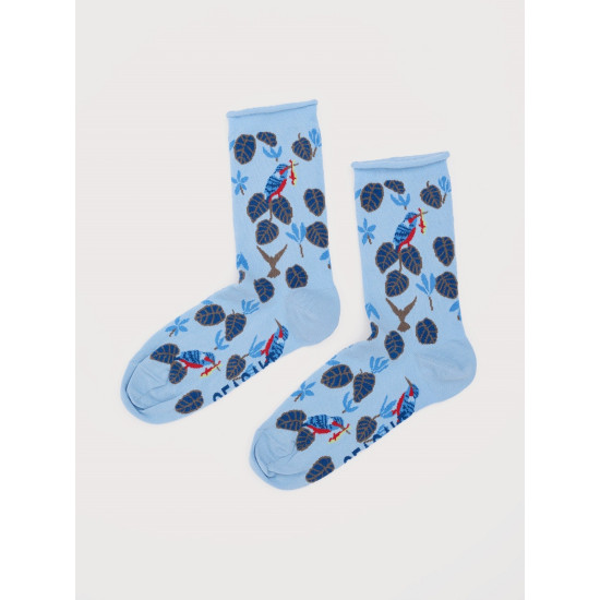 Seasalt Arty Organic Cotton Socks - Kingfisher Ice Blue