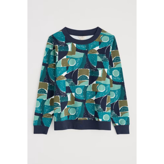 Seasalt Bright Wave Sweatshirt - Penwith Abstract Emulsion