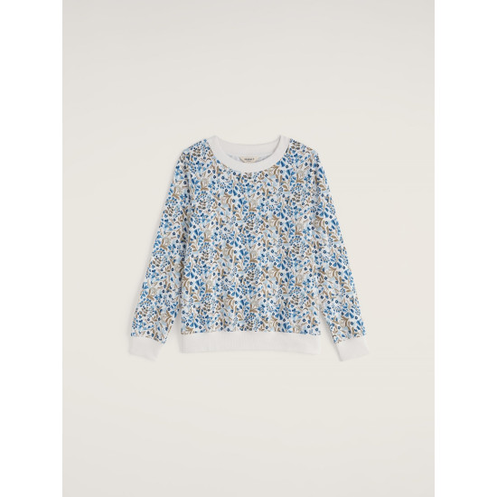 Seasalt Bright Wave Sweatshirt - Woodland Floral Chalk