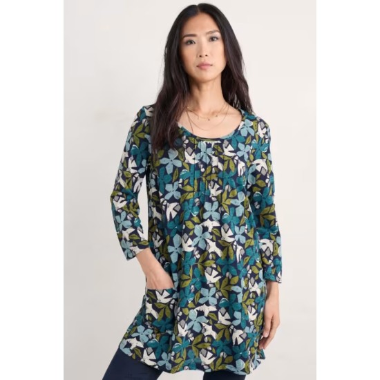 Seasalt Busy Lizzy 3/4 Sleeve Tunic - Headland Collage Mix