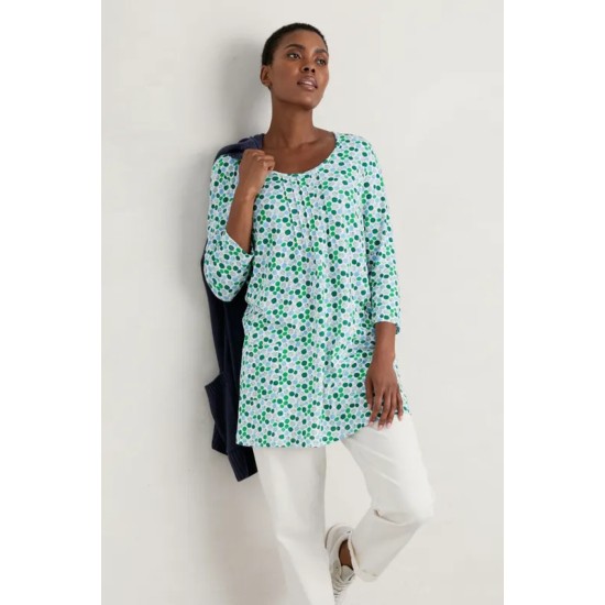 Seasalt Busy Lizzy 3/4 Sleeve Tunic - Pebble Spot Island