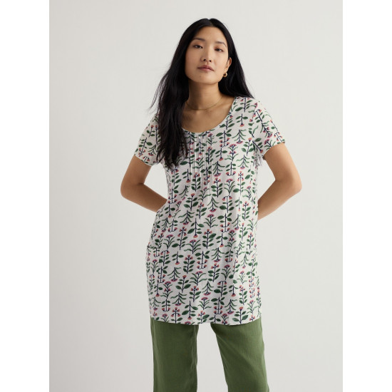 Seasalt Busy Lizzy Tunic - Painted Stems Chalk