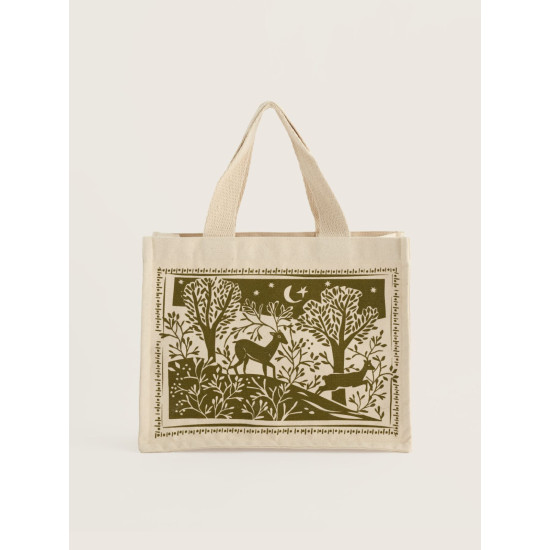 Seasalt Canvas Cute Bag - Prancing Deer Bright Olive