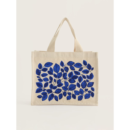Seasalt Canvas Cute Bag - Speckled Leaves Light Marine