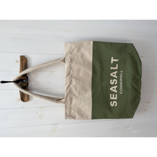 Seasalt Canvas Tote Bag - Half Logo Cypress