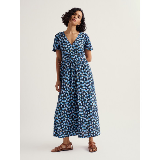 Seasalt Chateaux Maxi Dress - Pressed Pansies Sail