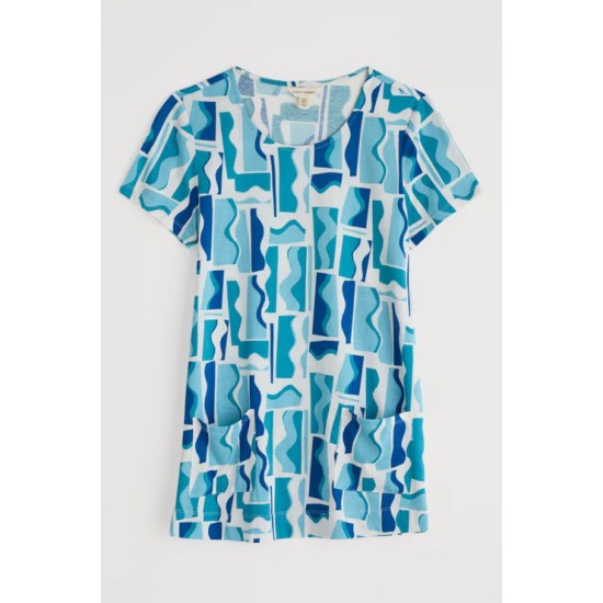 Seasalt Drawing Book Top - Collaged Waves Azurite