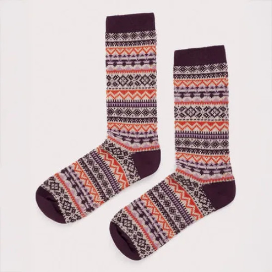 Seasalt Fair Isle Bloomin Good Socks - Water Avens Grape
