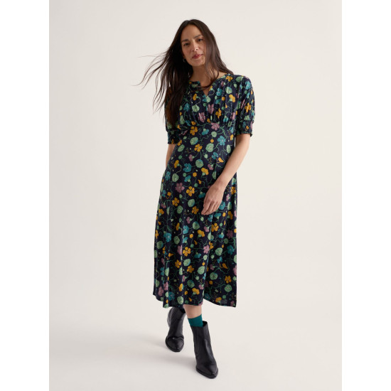 Seasalt Fenil Empire Line Midi Dress - Nasturtium Press Maritime