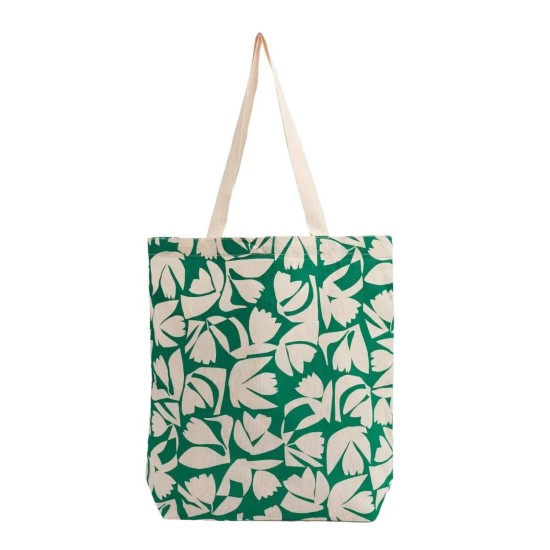 Seasalt Foldaway Canvas Shopper - Floral Cutout Glade Chalk