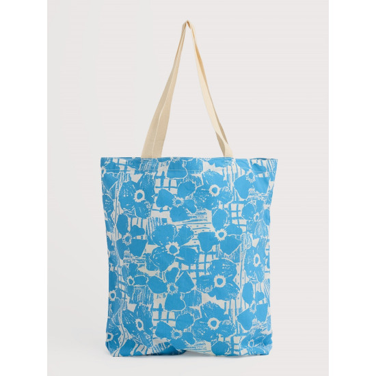 Seasalt Foldaway Canvas Shopper - Patchwork Bloom Lagoon