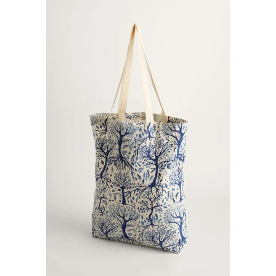 Seasalt Foldaway Canvas Shopper Bag - Wild Woodland Blue Jay