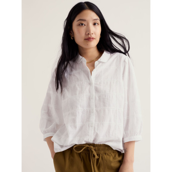 Seasalt Hope Cottage Broderie Blouse - Salt