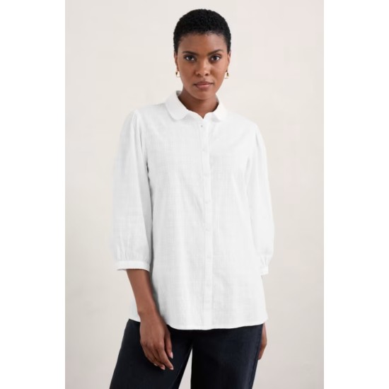 Seasalt Hope Cottage Organic Cotton Check Blouse - Salt