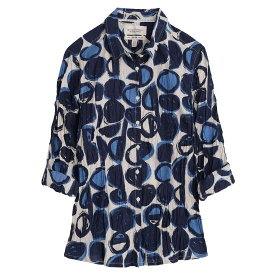 Seasalt Larissa Cotton Shirt - Pebble Monoprint Aran