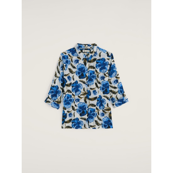 Seasalt Larissa Cotton Shirt - Spring Pansy Chalk