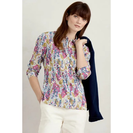 Seasalt Larissa Organic Cotton Shirt - Lino Foxglove Chalk