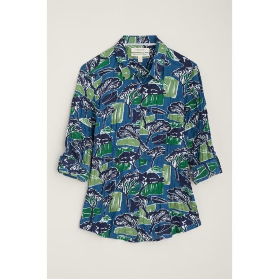 Seasalt Larissa Cotton Shirt - Sketchbook Trees Sea Cave