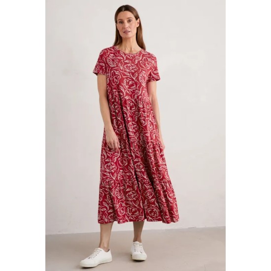 Seasalt Line Strokes Short Sleeve Dress - Inky Camellia Rudder