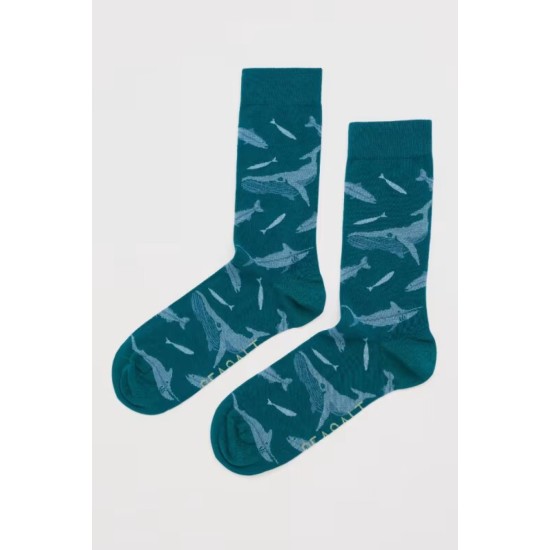 Seasalt Men's Arty Cotton Socks - Doyden Point Dark Wreckage