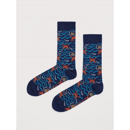 Seasalt Men's Bamboo Arty Socks - Summer Nautical Squall