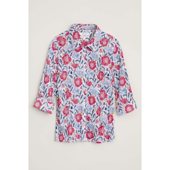 Seasalt Organic Cotton Larissa Shirt - Lino Poppies Chalk